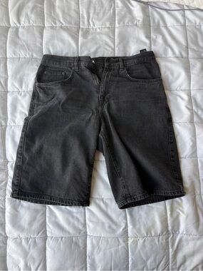 Men's Black Baggy Denim Shorts